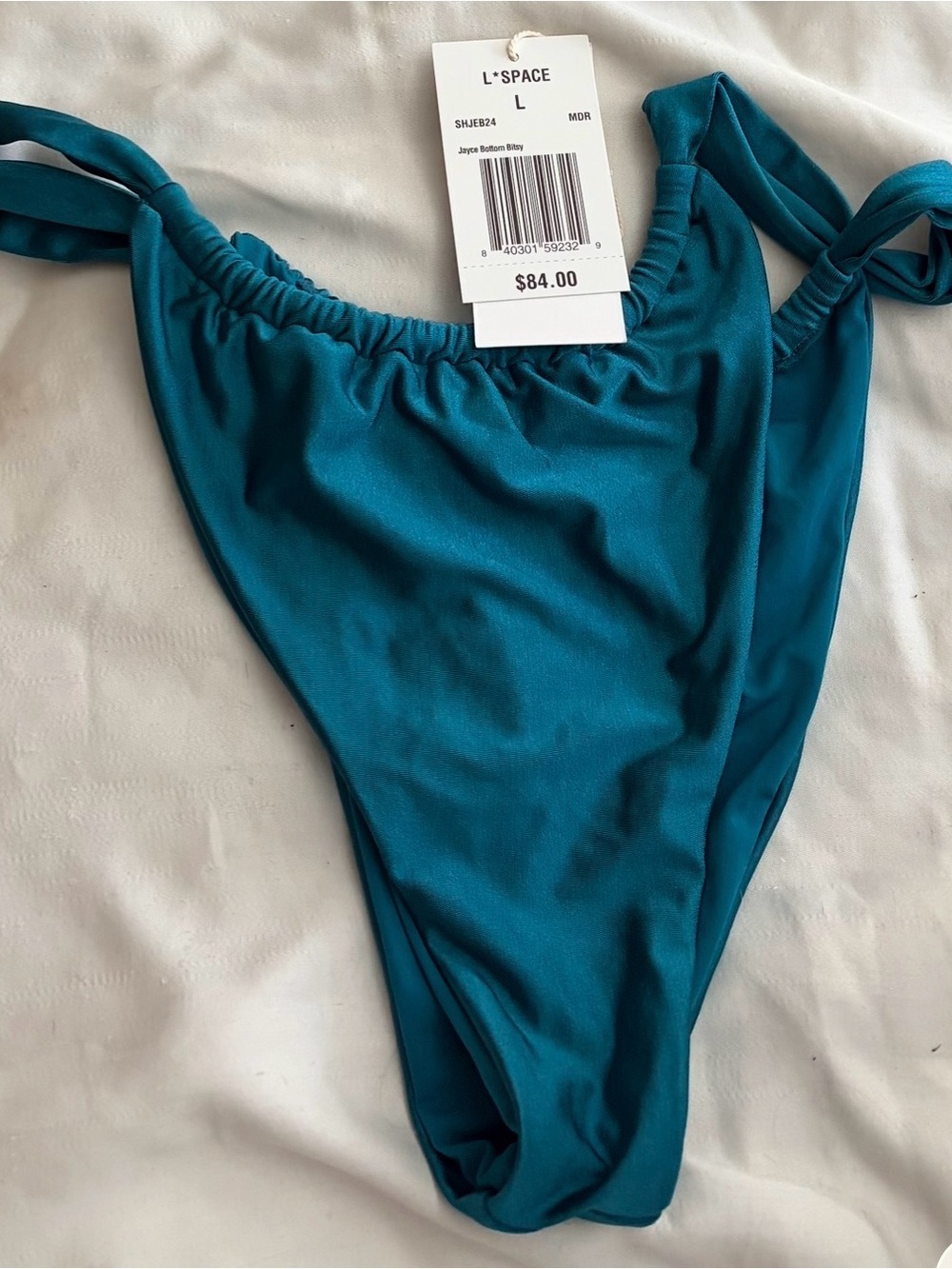 l*space Teal Side-Tie Bikini Bottoms